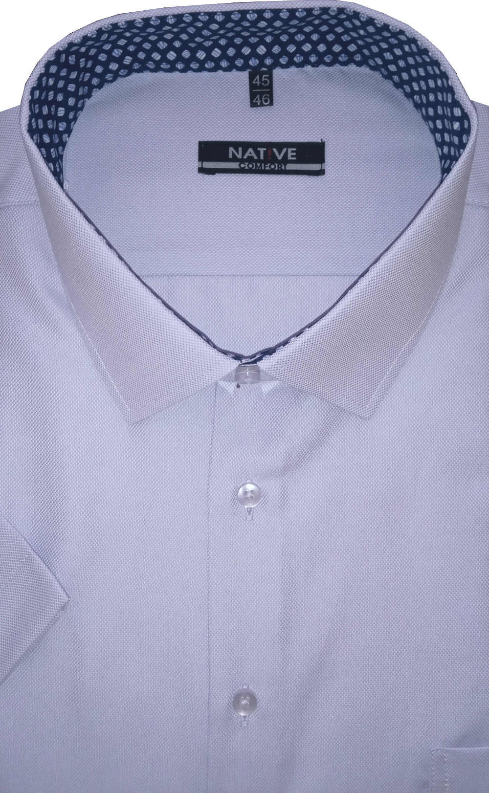 Nadměrná pánská košile (lila) s krátkým rukávem, vel. 53/54 - N220/319
