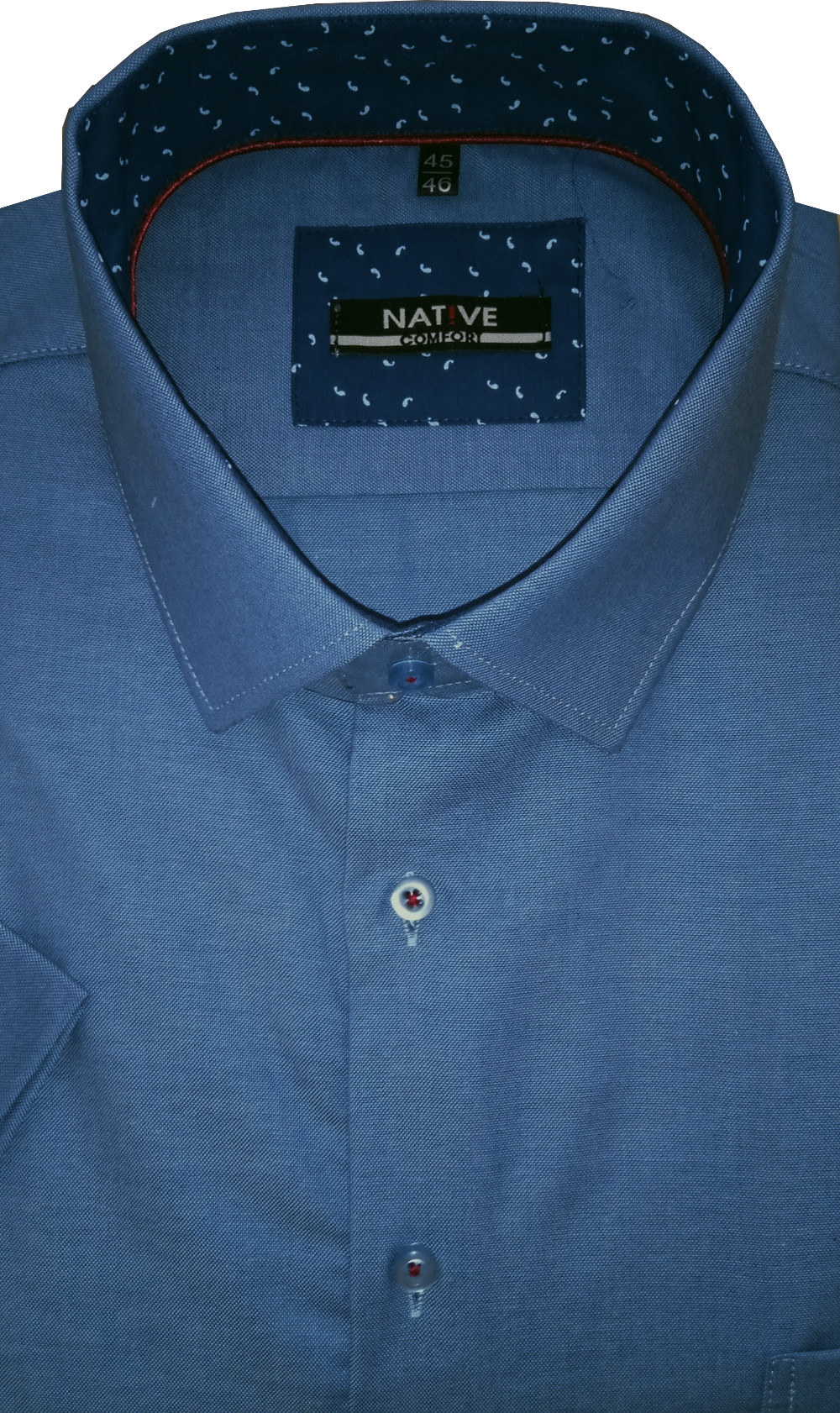 Nadměrná pánská košile (modrá) s krátkým rukávem, vel. 49/50 - N220/317