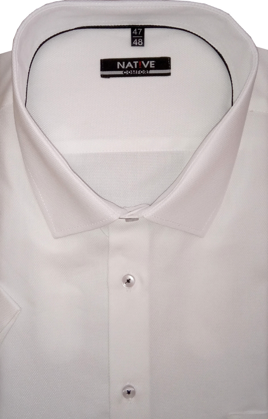Nadměrná pánská košile (bílá) s krátkým rukávem, vel. 49/50 - N220/323