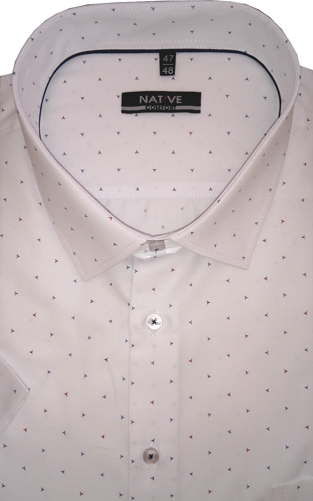 Nadměrná pánská košile (bílá) s krátkým rukávem, vel. 49/50 - N220/305