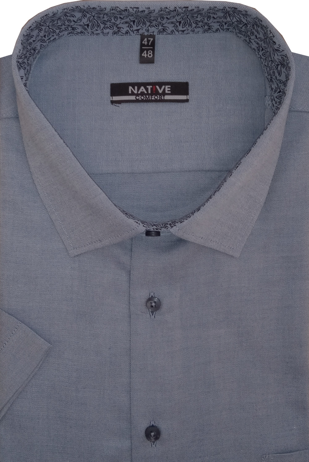 Nadměrná pánská košile (modrá) s krátkým rukávem, vel. 51/52 - N220/327B