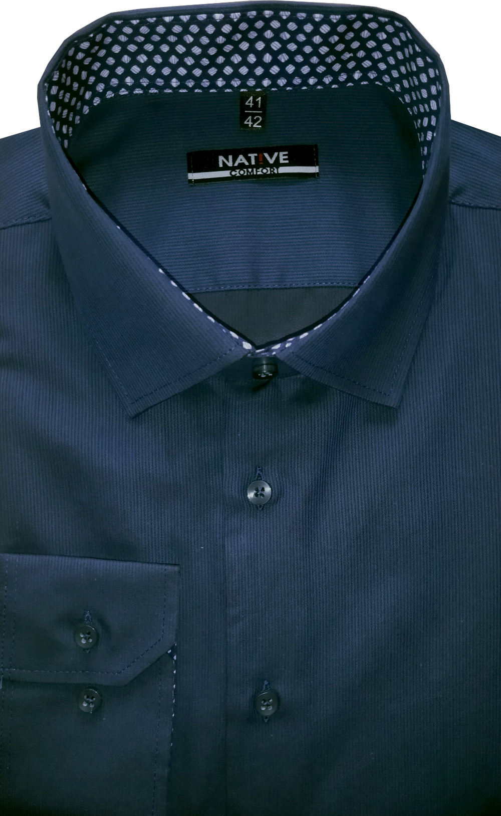 Nadměrná pánská košile (tmavě modrá) s dlouhým rukávem, vel. 47/48 - N225/334