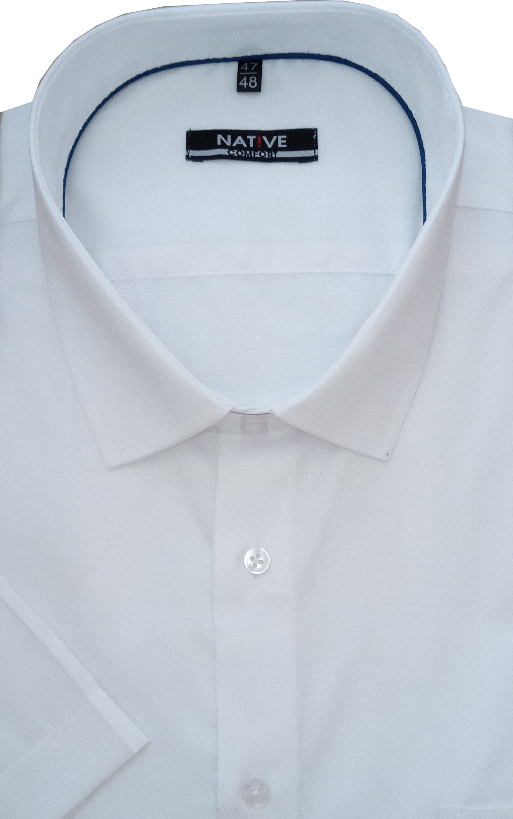 Nadměrná pánská košile (bílá) s krátkým rukávem, vel. 49/50 - N230/311