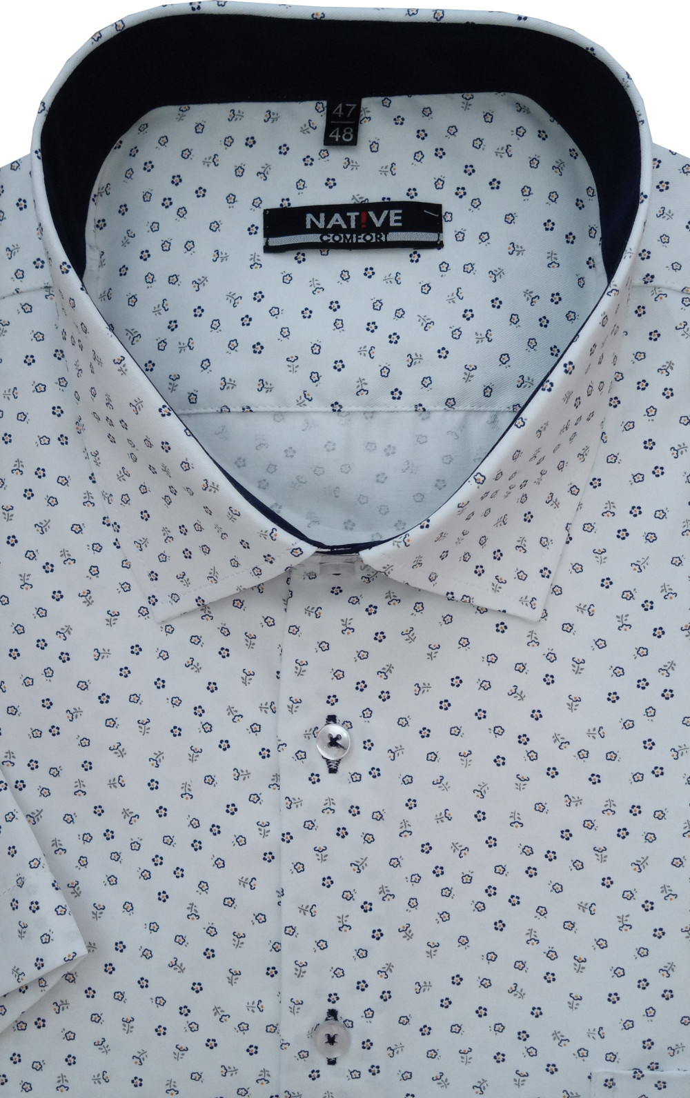 Nadměrná pánská košile (bílá) s krátkým rukávem, vel. 49/50 - N230/316