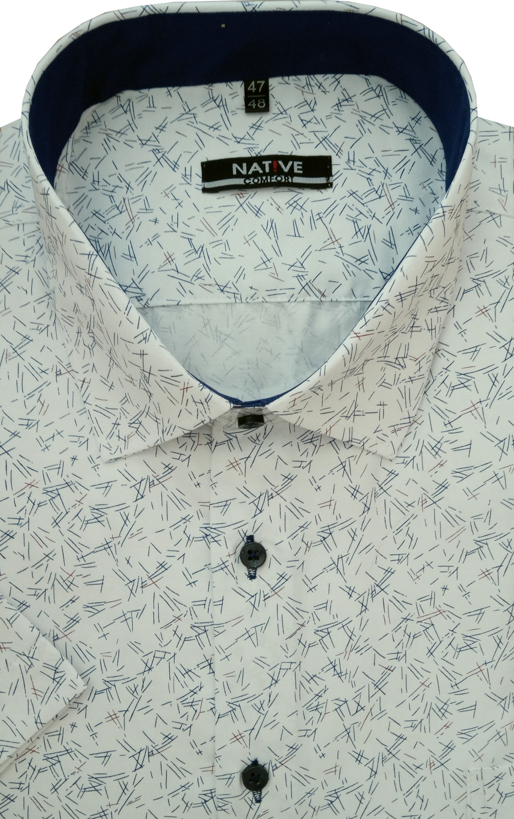 Nadměrná pánská košile (bílá) s krátkým rukávem, vel. 49/50 - N230/319