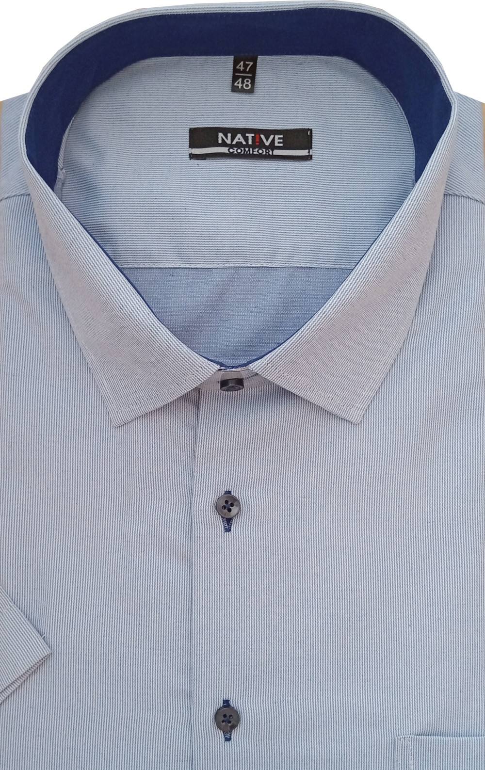 Nadměrná pánská košile (modrá) s krátkým rukávem, vel. 53/54 - N230/325