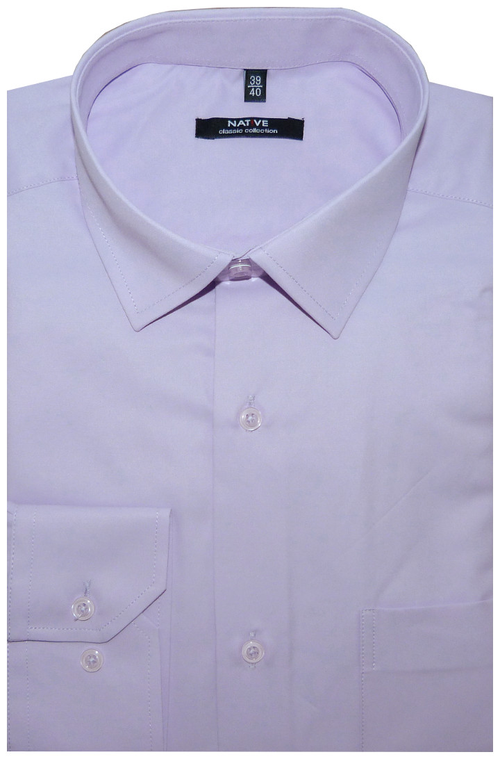Pánská košile (lila) s dlouhým rukávem, vel. 45/46 - N951/008