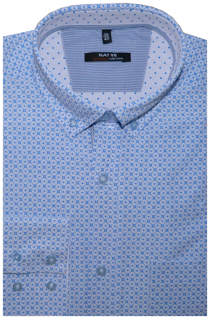 Pánská košile (modrá) s dlouhým rukávem, vel. 41/42 - N165/110
