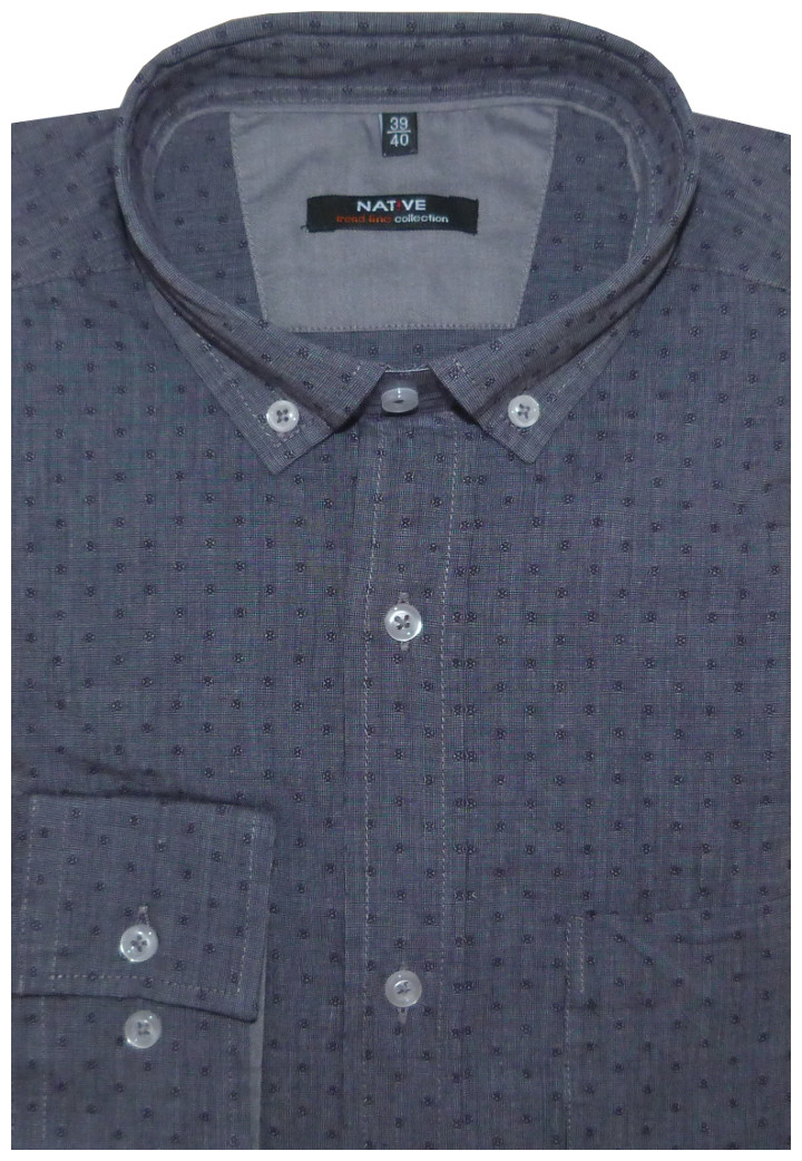 Pánská košile (modrá) s dlouhým rukávem, vel. 41/42 - N165/116