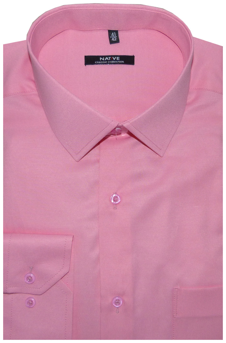 Pánská košile (růžová) s dlouhým rukávem, vel. 43/44 - N951/015