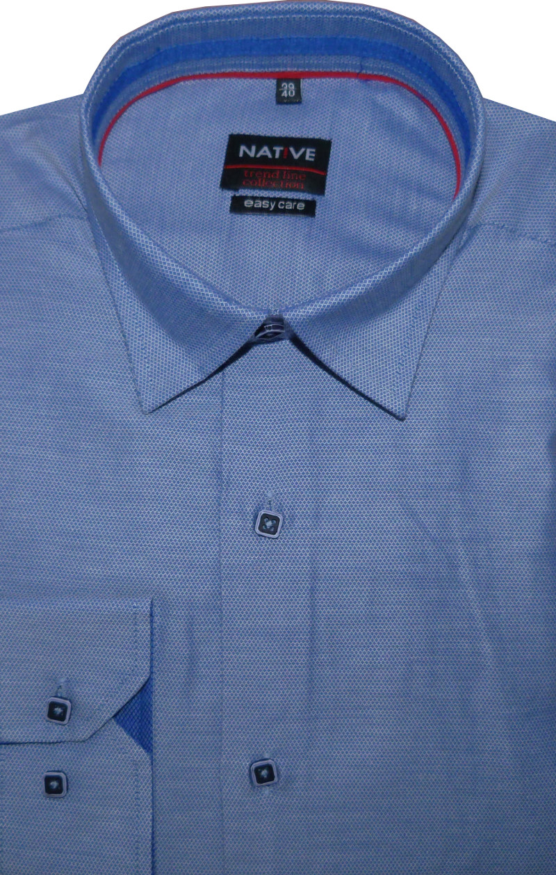 Pánská košile (modrá) s dlouhým rukávem, vel. 39/40 - N175/008
