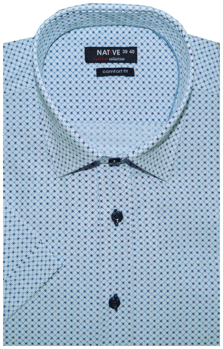 Pánská košile (potisk) s krátkým rukávem, vel. 45/46 - Native N170/102