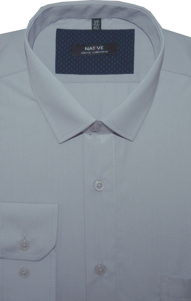 Pánská košile (šedá) s dlouhým rukávem, vel. 39/40 - N175/212