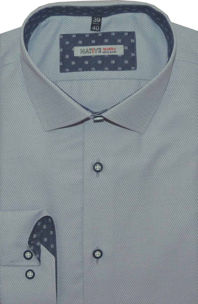 Pánská košile (šedá) s dlouhým rukávem, vel. 39/40 - N175/403