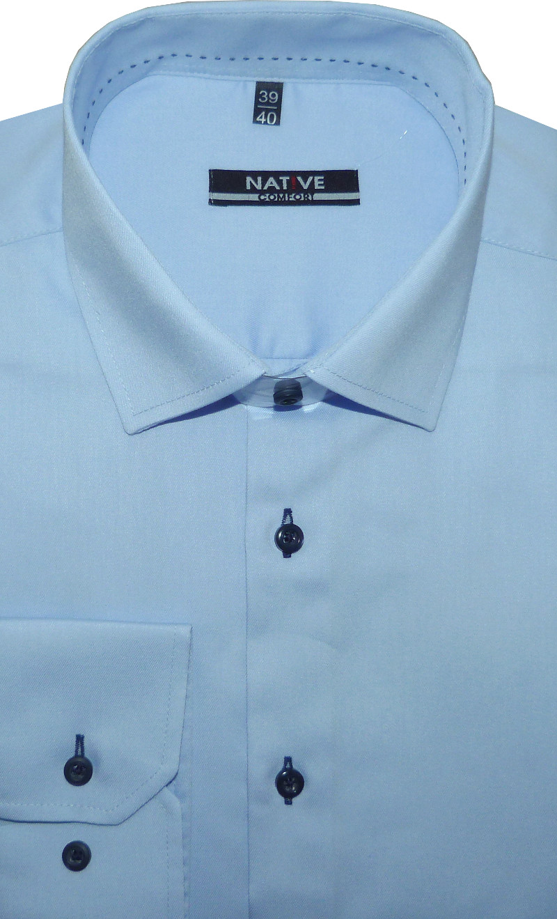 Pánská košile (světle modrá) s dlouhým rukávem, vel. 39/40 - N185/311