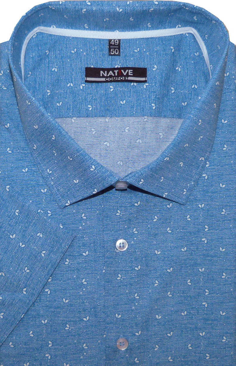 Nadměrná pánská košile (modrá) s krátkým rukávem, vel. 49/50 - Native N180/312