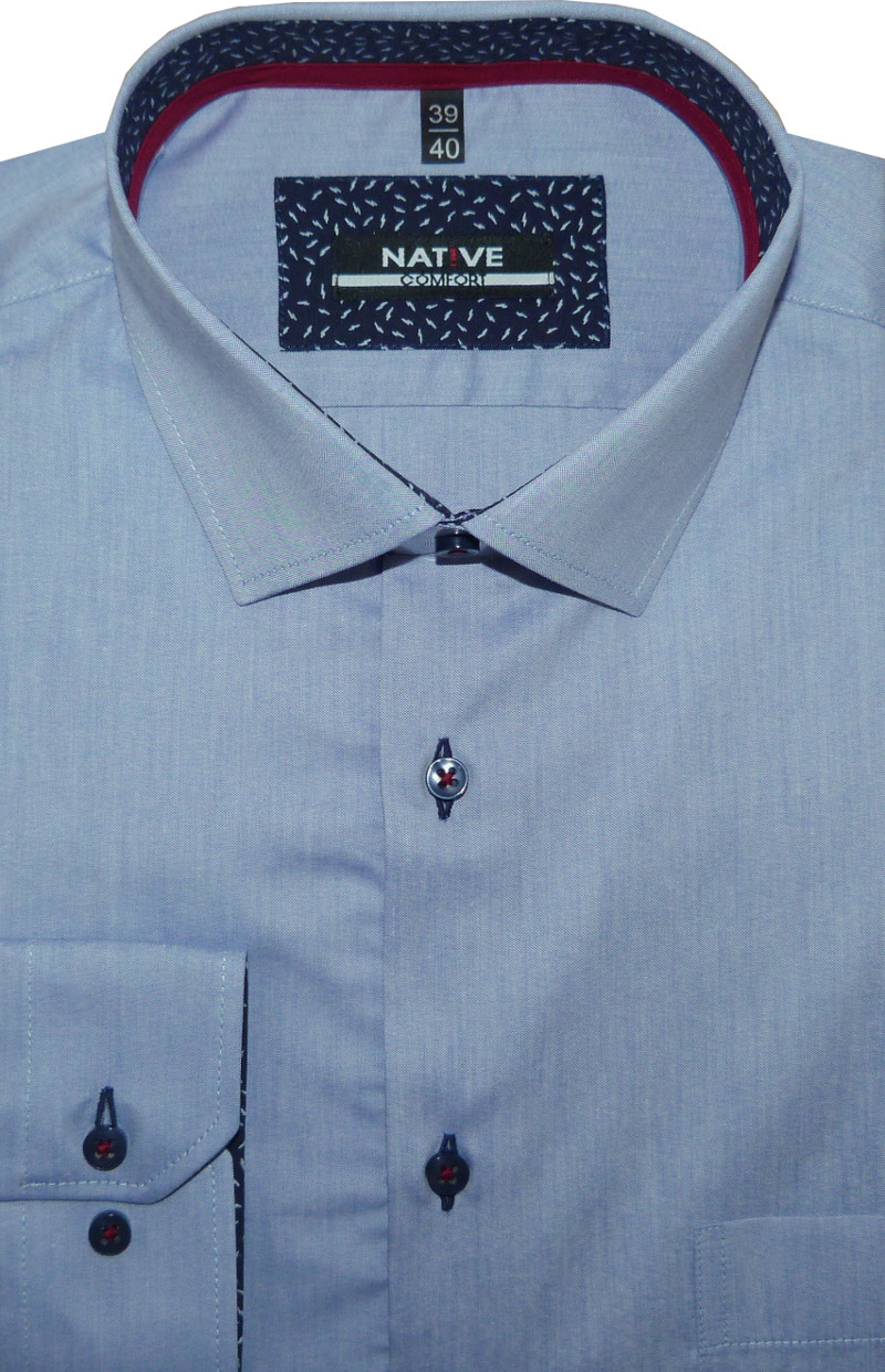Pánská košile (modrá) s dlouhým rukávem, vel. 39/40 - N185/446