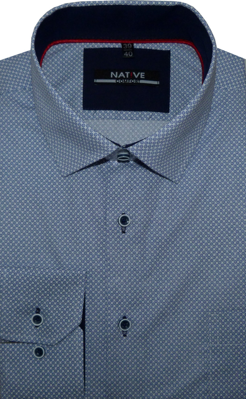 Pánská košile (modrá) s dlouhým rukávem, vel. 39/40 - N185/315