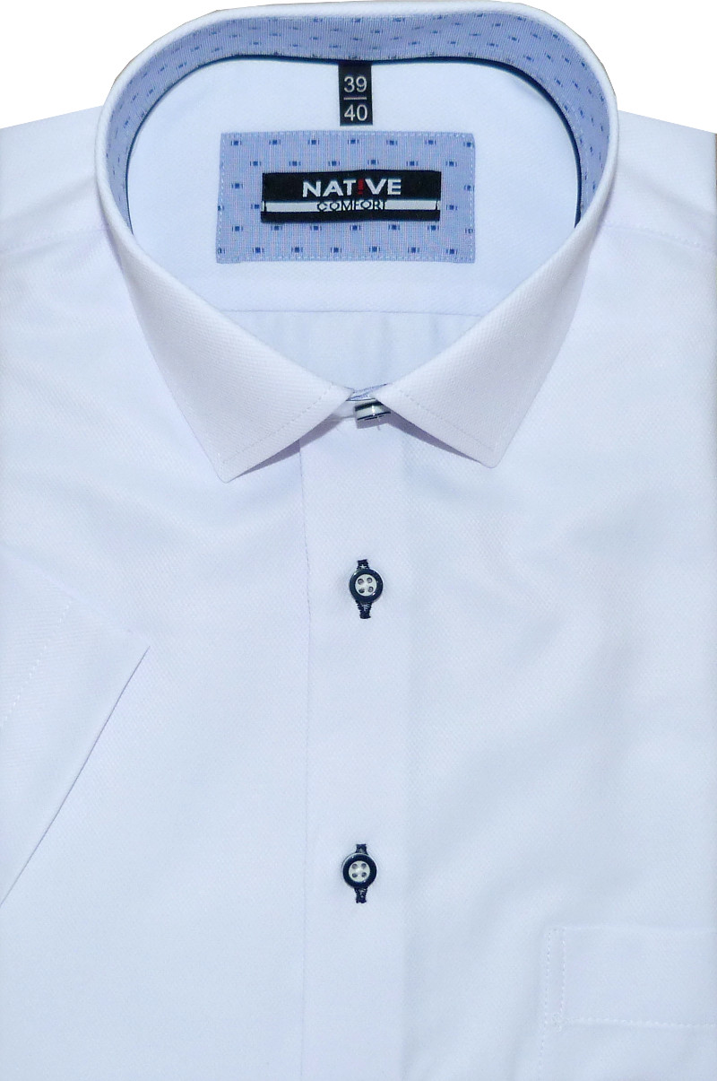 Pánská košile (bílá) s krátkým rukávem, vel. 43/44 - Native N190/420