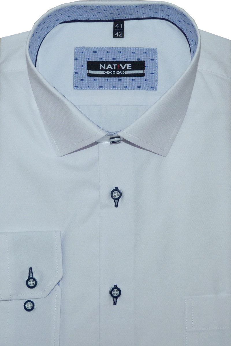 Pánská košile (bílá) s dlouhým rukávem, velikost 41/42 - N195/423