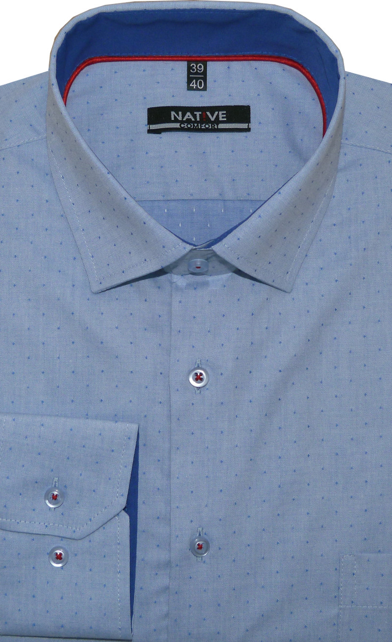 Pánská košile (modrá) s dlouhým rukávem, vel. 39/40 - N195/314