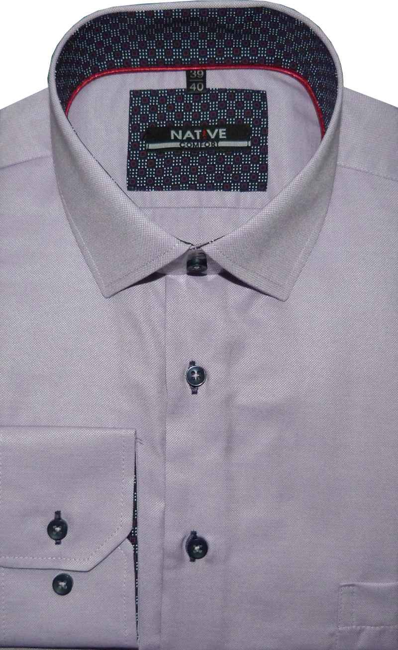 Pánská košile Native (vínová) s dlouhým rukávem, vel. 39/40 - N195/331