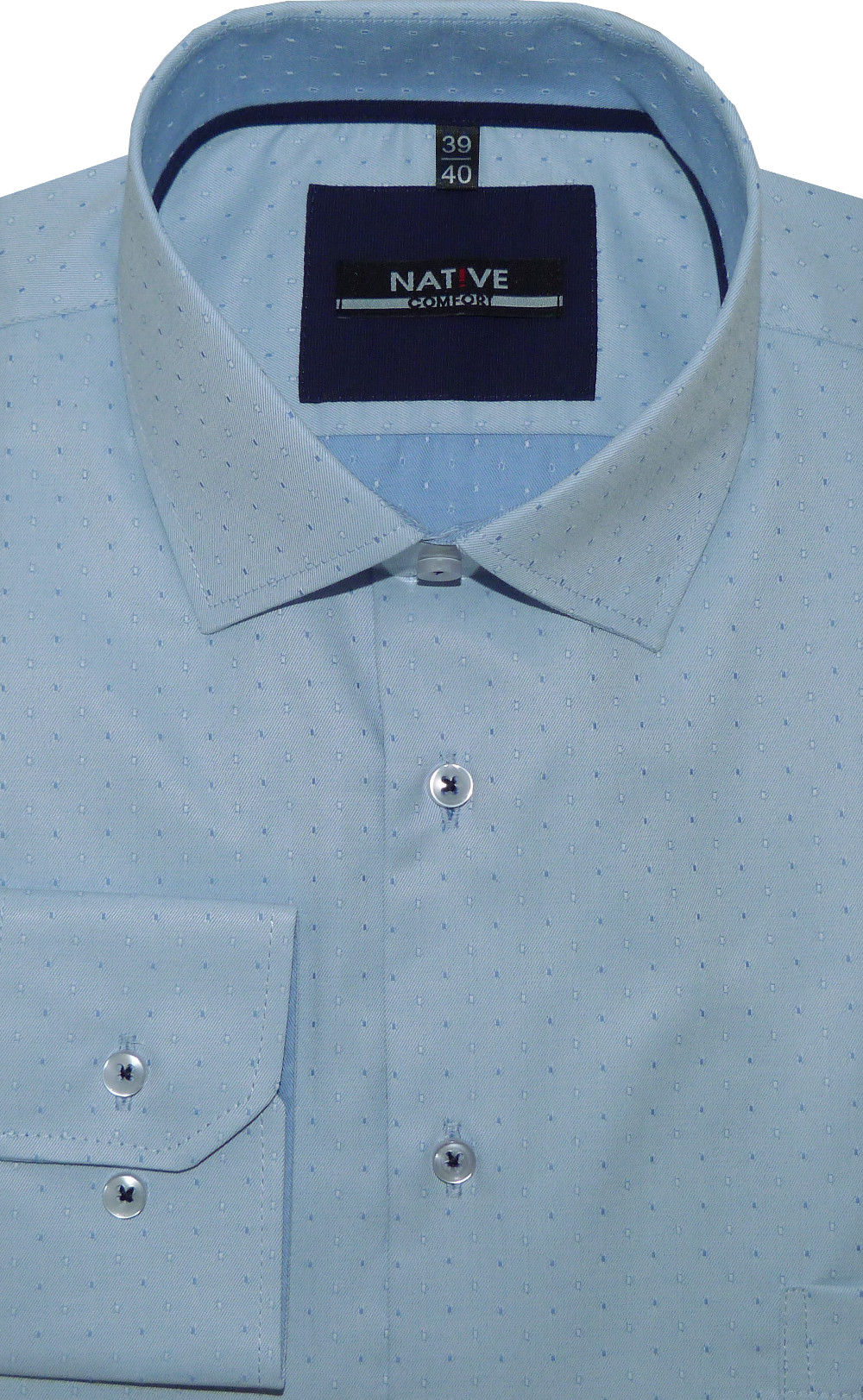 Nadměrná pánská košile (modrá) s dlouhým rukávem, vel. 47/48 - N205/316
