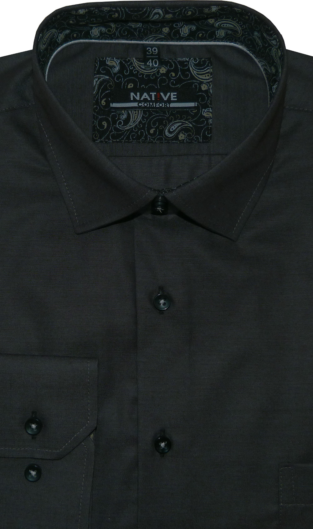 Pánská košile (šedá) s dlouhým rukávem, vel. 39/40 - N195/311