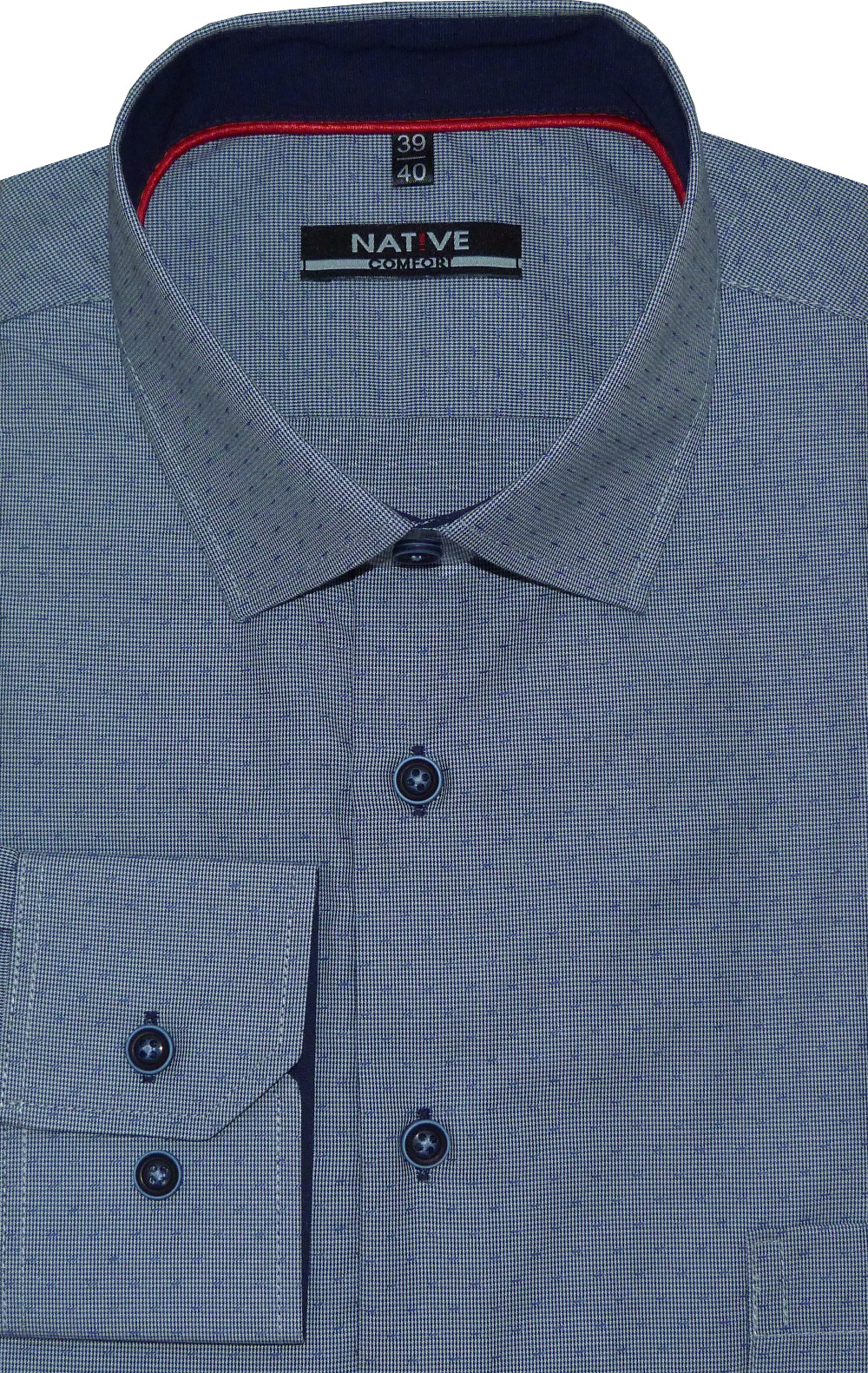 Pánská košile (modrá) Native s dlouhým rukávem, vel. 39/40 - N195/322