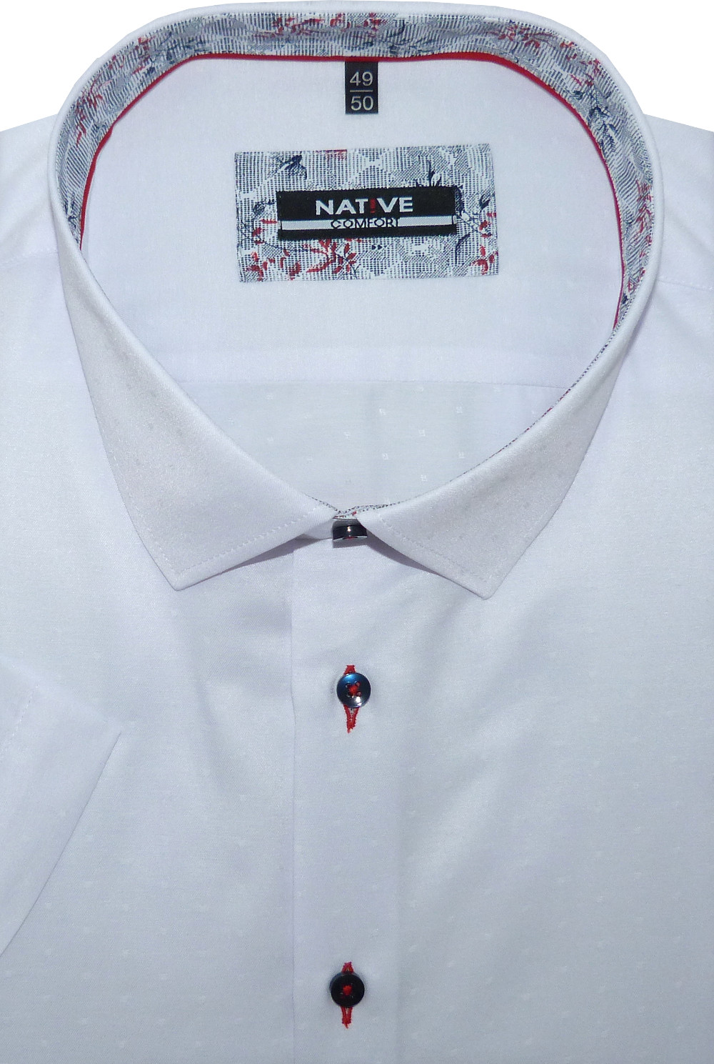 Nadměrná pánská košile (bílá) s krátkým rukávem, vel. 47/48 - N200/418