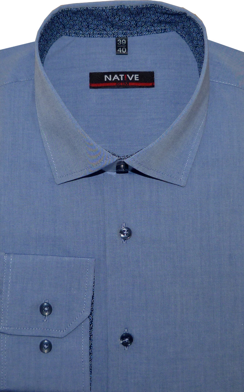 Pánská košile (modrá) s dlouhým rukávem, slim, vel. 43/44 - N205/823