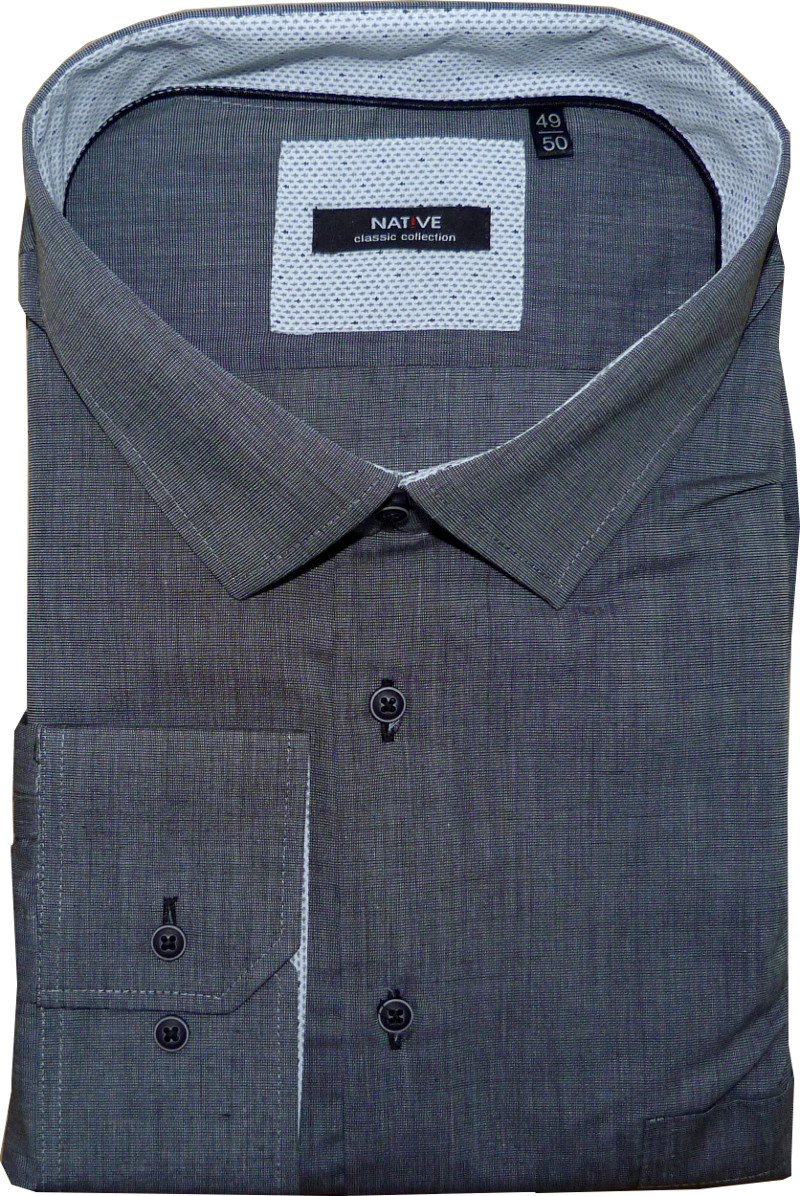 Nadměrná pánská košile (šedá) s dlouhým rukávem, vel. 49/50 - N175/335