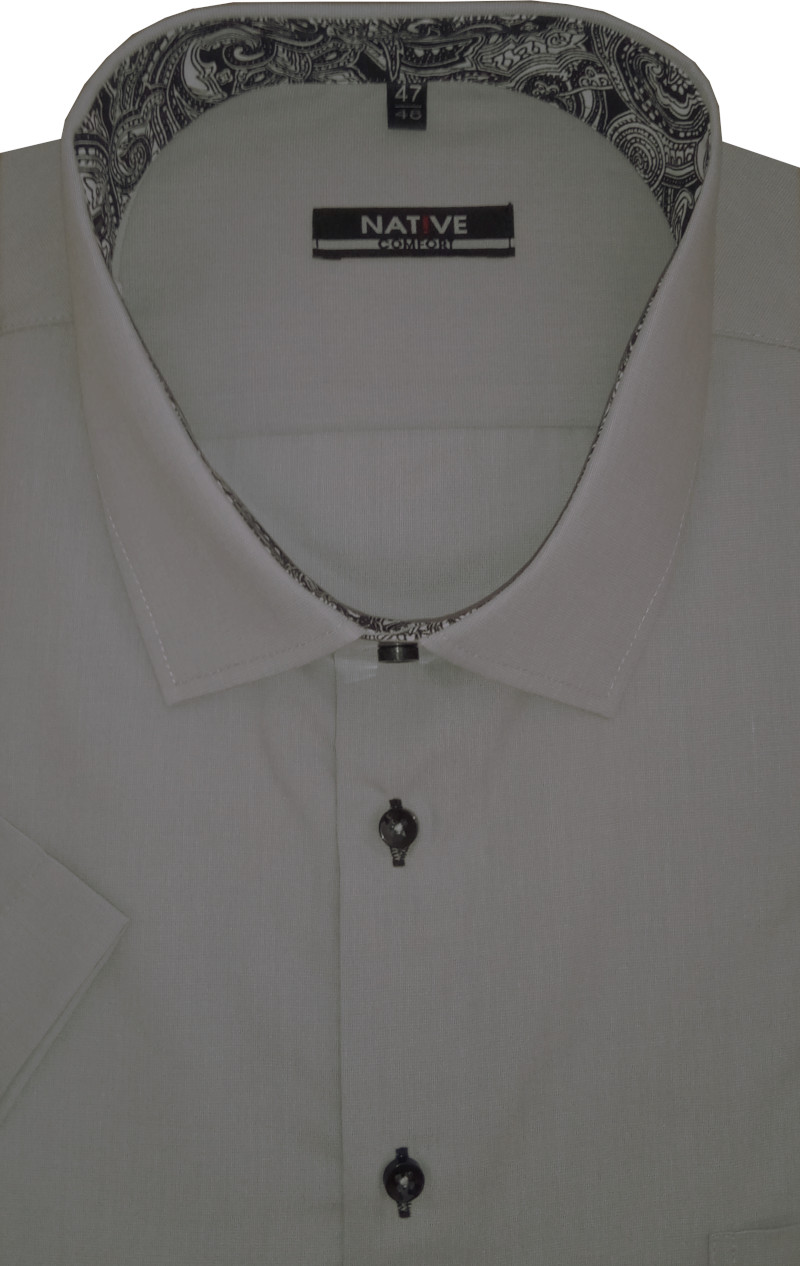 Nadměrná pánská košile (šedá) s krátkým rukávem, vel. 53/54 - N220/320