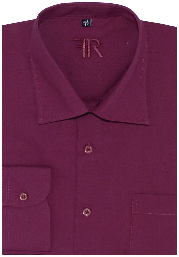 Pánská košile (vínová) s dlouhým rukávem, vel. 39/40 - FR 051/004