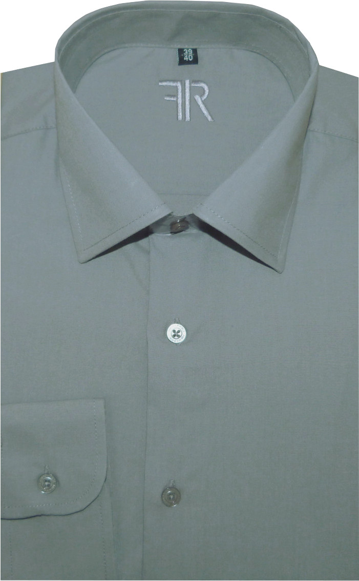 Pánská košile (šedá) s dlouhým rukávem, vypasovaná, vel. 39/40 - FR 052/139