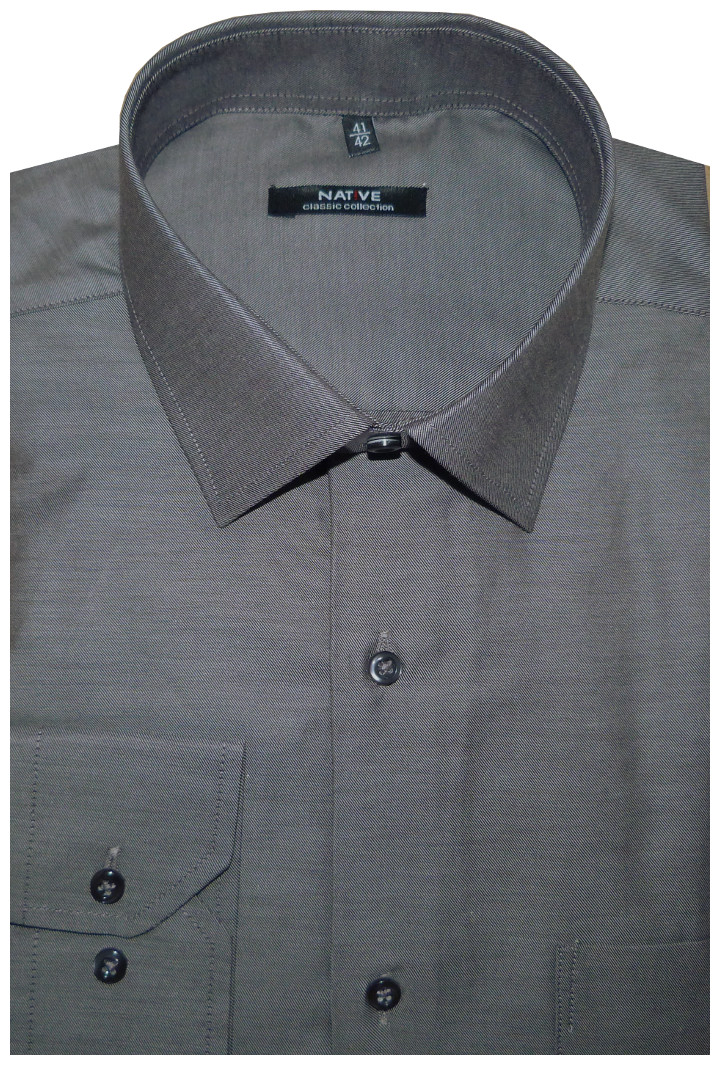 Pánská košile (šedá) s dlouhým rukávem, vel. 39/40 - N951/017