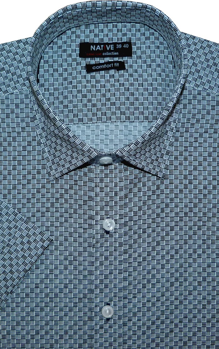Pánská košile (potisk) s krátkým rukávem, vel. 39/40 - Native N170/105