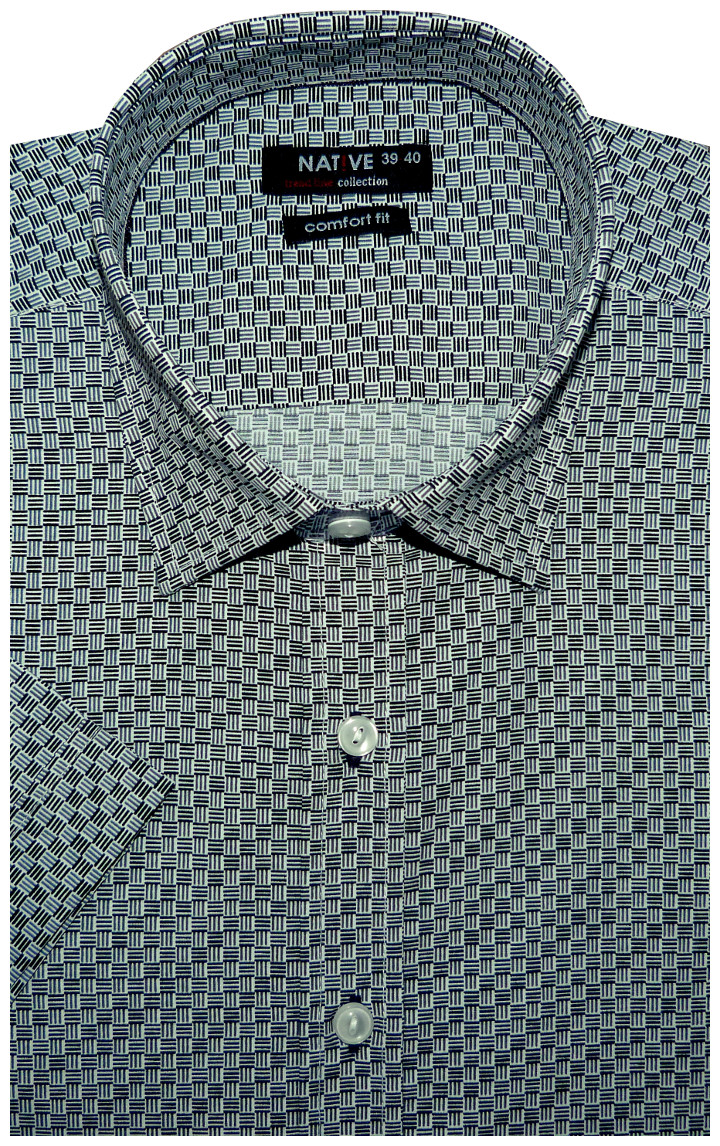 Pánská košile (potisk) s krátkým rukávem, vel. 39/40 - Native N170/104