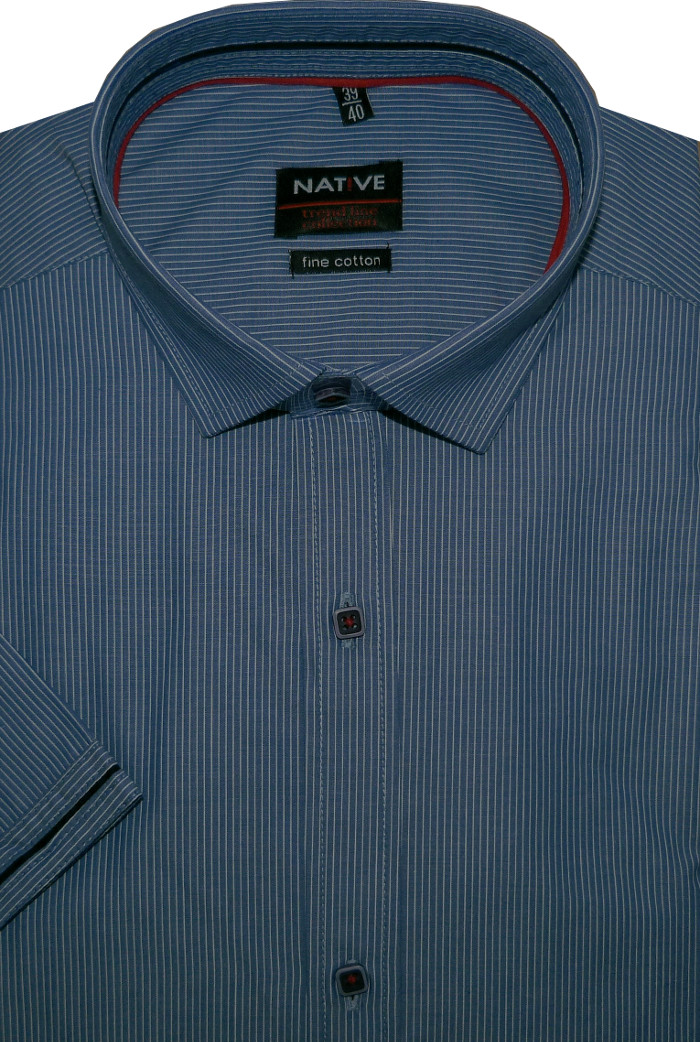 Pánská košile (proužek) s krátkým rukávem, vel. 39/40 - Native N170/031