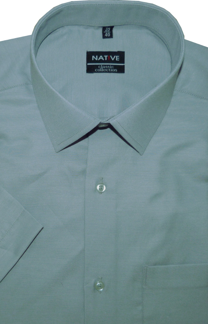 Pánská košile (šedá) s krátkým rukávem, vel. 39/40 - Native N901/022
