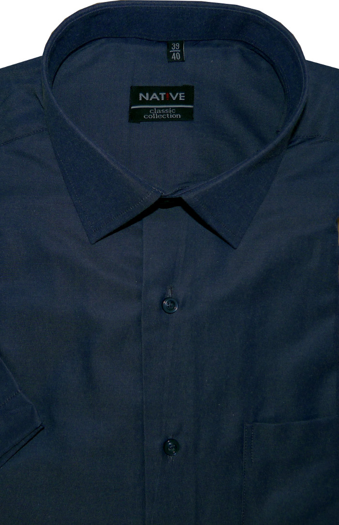 Pánská košile (modrá) s krátkým rukávem, vel. 39/40 - Native N901/013