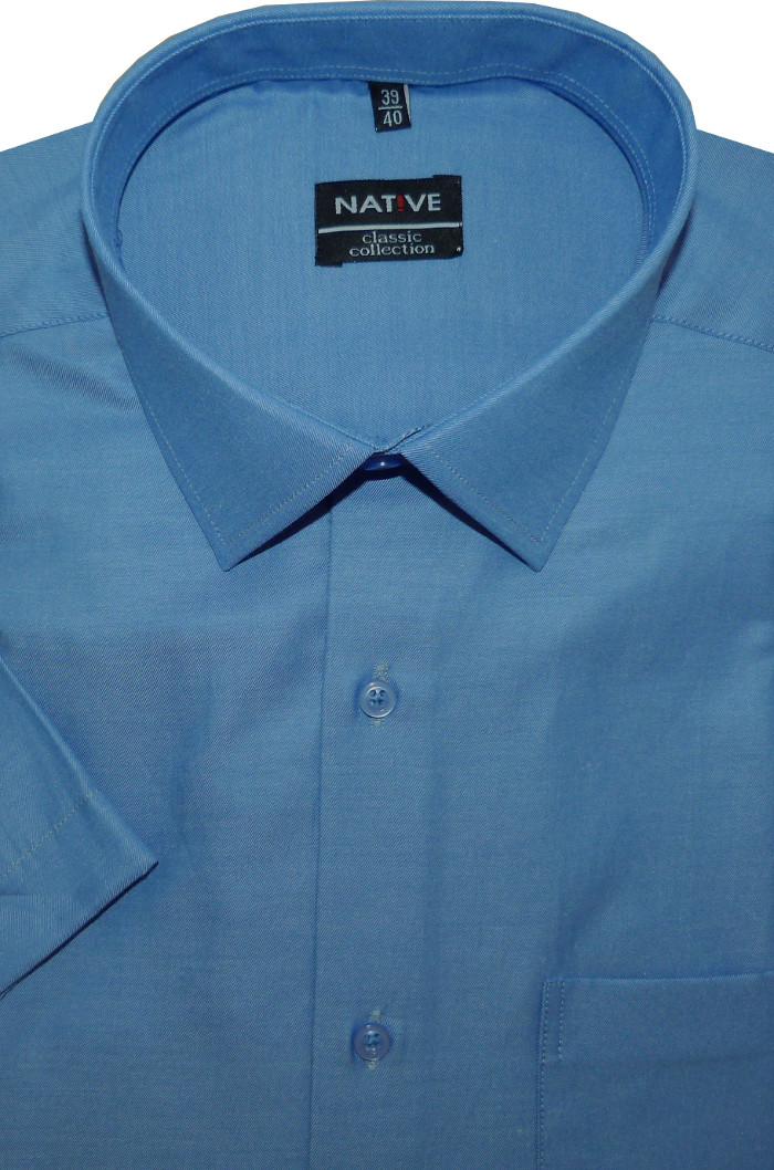 Pánská košile (modrá) s krátkým rukávem, vel. 39/40 - Native N901/020S