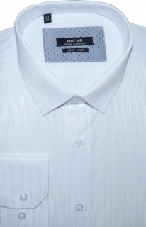 Pánská košile (bílá) s dlouhým rukávem, vypasovaná, vel. 43/44 - N175/202