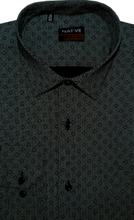 Pánská košile (černá) s dlouhým rukávem, vypasovaná, vel. 45/46 - N185/604