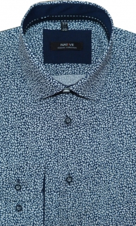 Pánská košile (modrá) s dlouhým rukávem, vypasovaná, vel. 39/40 - N185/807