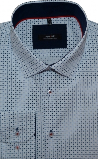 Pánská košile (bílá) s dlouhým rukávem, vypasovaná, velikost 43/44 - N185/804