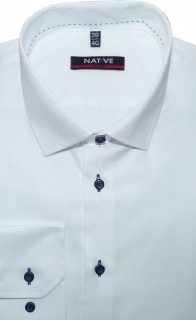 Pánská košile (bílá) s dlouhým rukávem, vypasovaná, vel. 37/38 - N185/810B