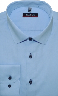 Pánská košile (modrá) s dlouhým rukávem, vypasovaná, vel. 45/46 - N185/811