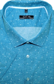 Pánská košile (modrá) s krátkým rukávem, vel. 39/40 - Native N180/313