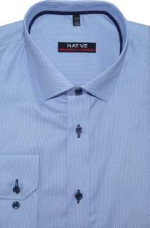 Pánská košile (modrá) s dlouhým rukávem, vypasovaná, vel. 37/38 - N185/910